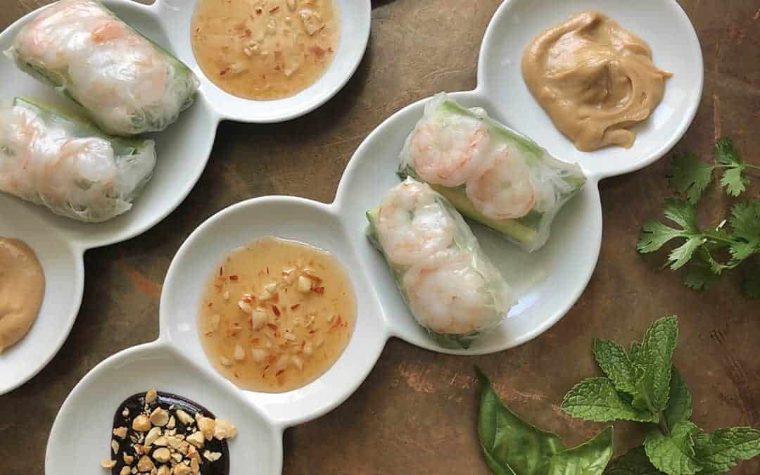 Spring Rolls with Three Dipping Sauces