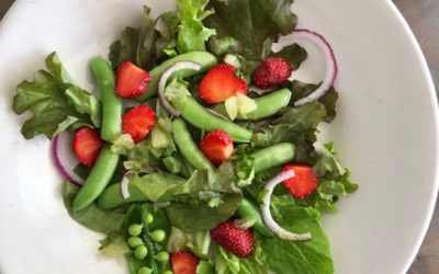 Strawberry Snap Pea Salad with Lime Basil Vinaigrette