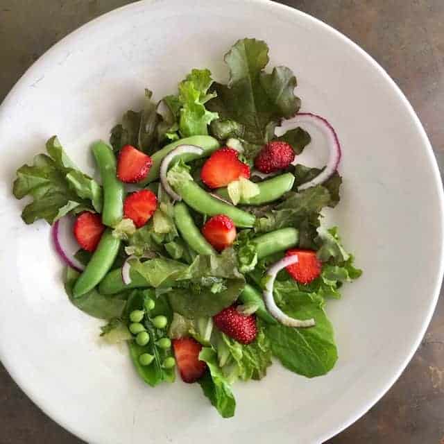 Strawberry Snap Pea Salad with Lime Basil Vinaigrette - Bonicelli Cooking  Club