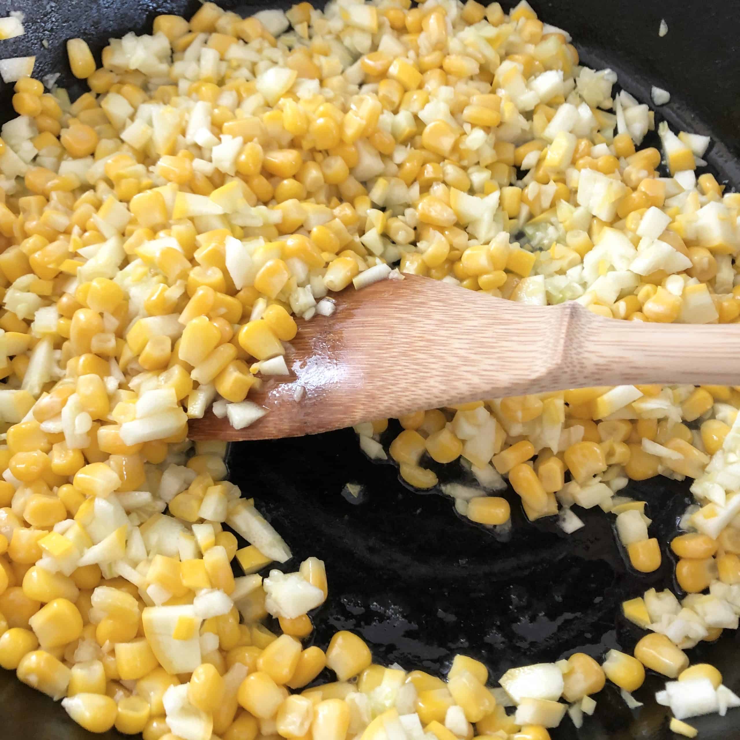 Stirring Corn and Onion