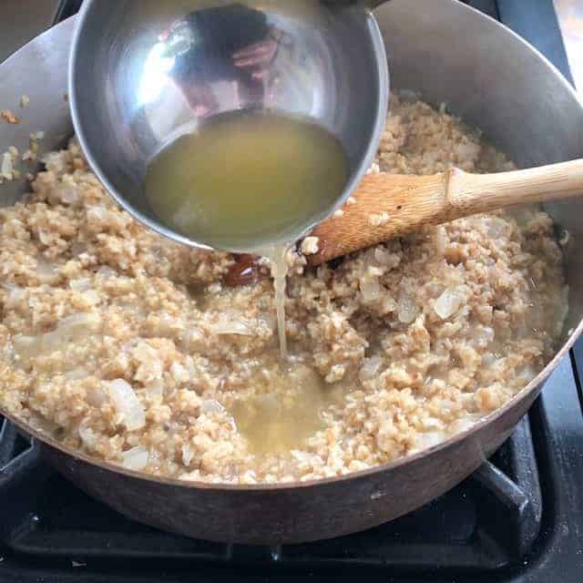 oat risotto with broth