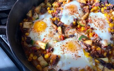 Mexican Skillet Black Bean Hash with Eggs