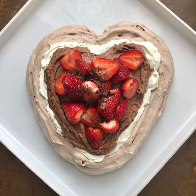 Chocolate Pavlova with Chocolate Mousse and Berries