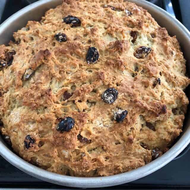 Irish Soda Bread with Caraway bread in pan