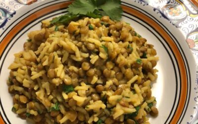 Indian Lentil Rice Pilaf with Cilantro