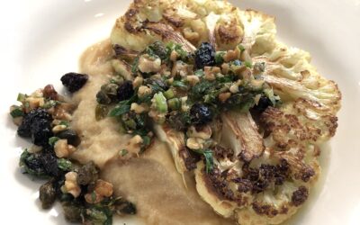 Cauliflower Steaks with Walnut and Caper Gremolata