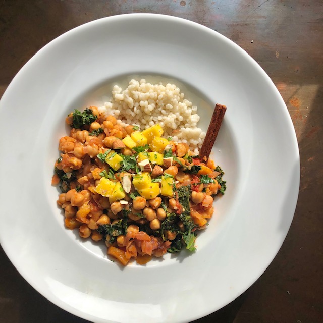 Moroccan Chickpeas with Israeli Couscous