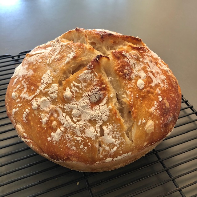 Crusty No-Knead Sourdough Bread