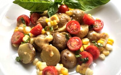 Tomato Basil Sweet Corn Potato Salad