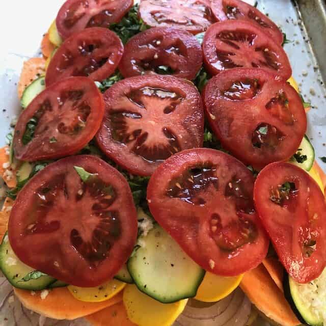 gratin with heirlooms