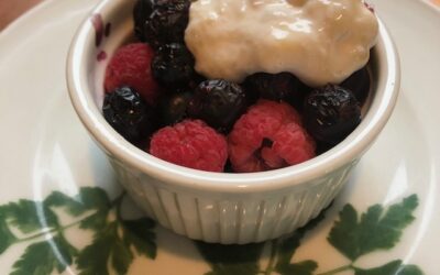 Warm Berries with Banana Cream