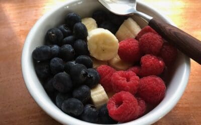 Banana, Raspberry, Blueberry Bowl