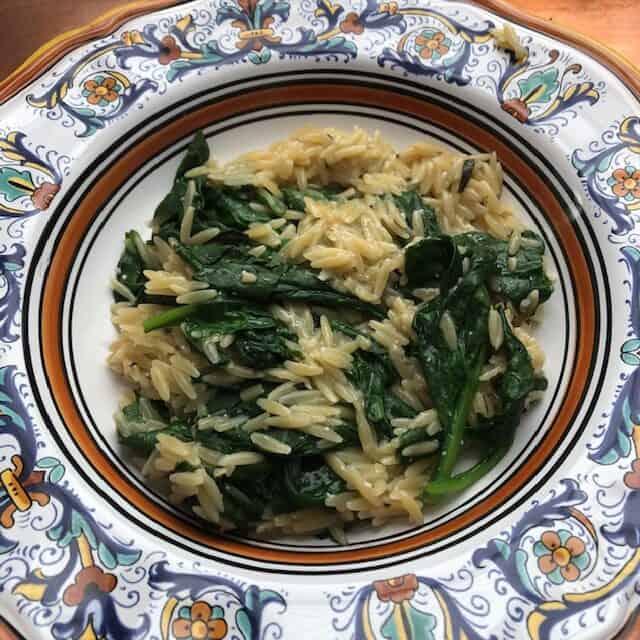 Creamy Orzo with Spinach