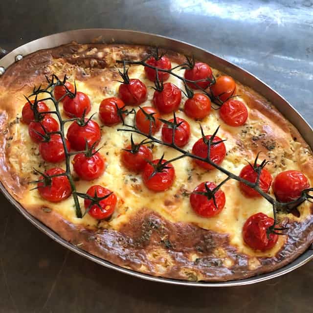 Baked Ricotta with Vine-on Cherry Tomatoes