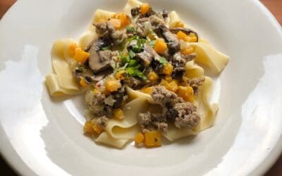 Italian Sausage, Butternut Squash, and Mushroom Pasta