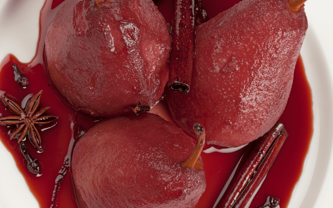 Zinfandel Pears with Mascarpone