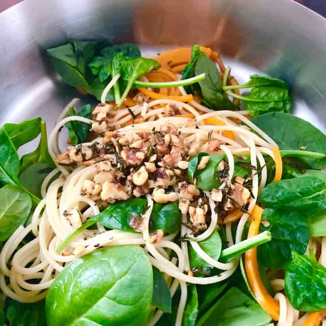 spinach and spaghetti