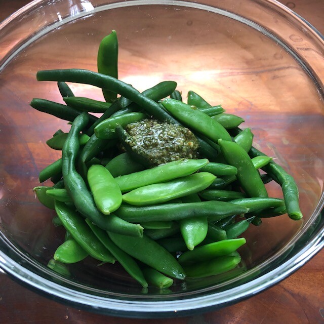 snap peas and green beans