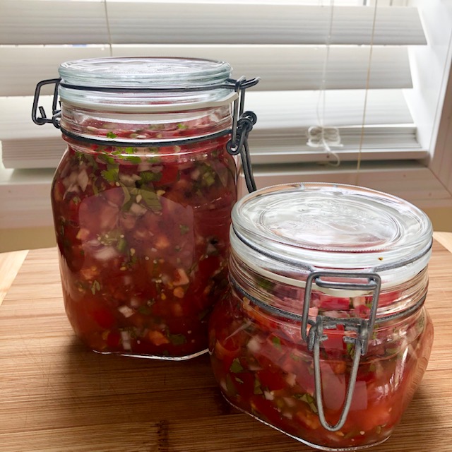 Tangy Fermented Red Salsa and Cucumber (Pickles)
