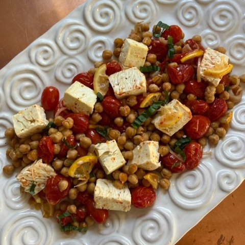 Sheet-pan Chickpeas with Feta