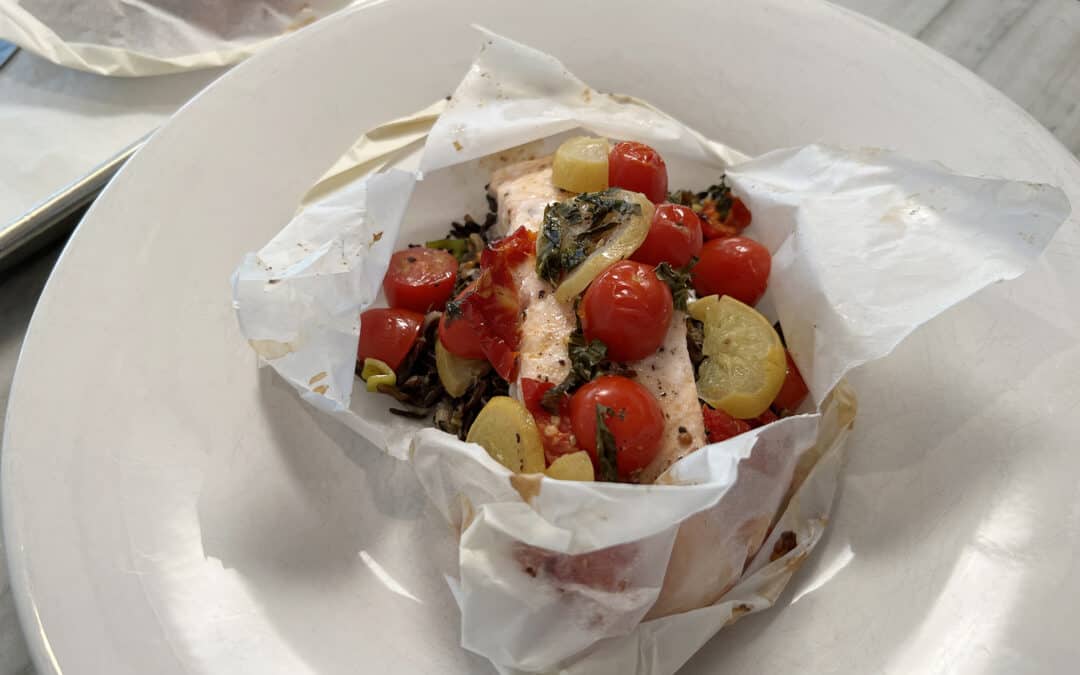 Salmon en Papillote with Wild Rice Pilaf