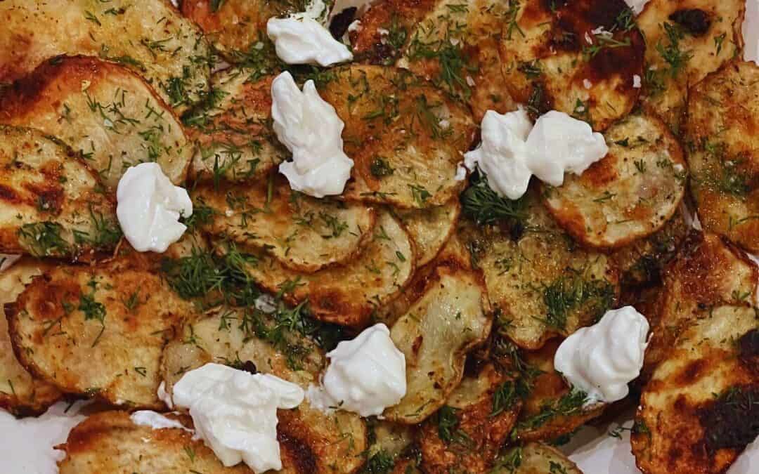 Dilly Oven Potatoes with Sour cream