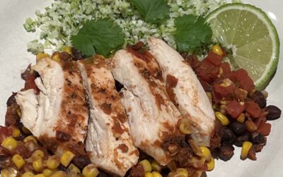Mexican Chicken with Lime Cauliflower Broccoli Rice