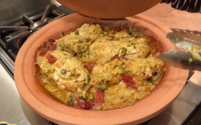 Moroccan Chicken Tagine with Preserved Lemon, Capers, and Sun-Dried Tomatoes