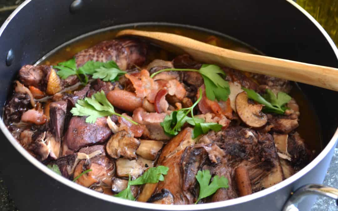 🍷 Coq au Vin – A Rustic French Classic with Rich, Wine-Infused Flavor